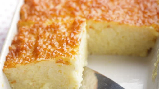 Rice pudding in the baking dish