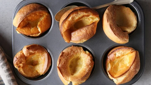 British yorkshire pudding in a tray.Top view