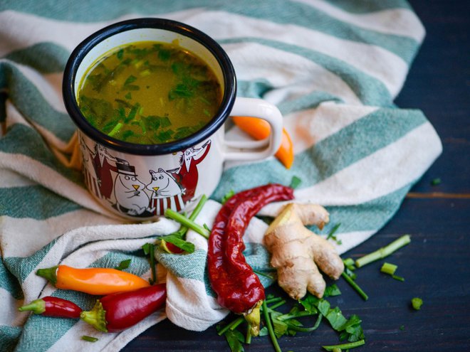 Hitra začinjena juha, ki je zdravilo proti prehladu