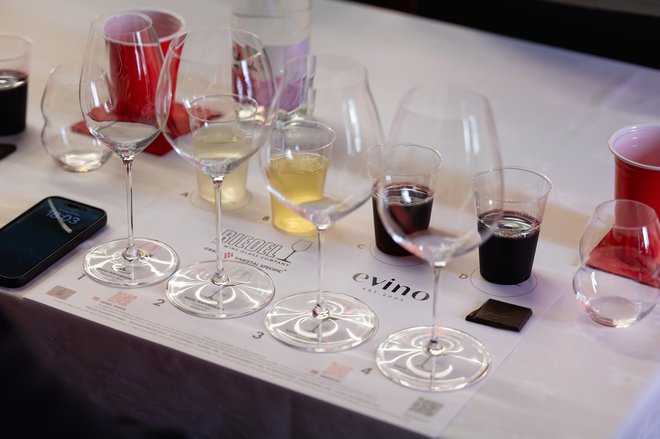 Kaj se zgodi, ko vino nalijemo v kozarec, ki ne spoštuje njegovega značaja? (Foto: Žiga Intihar)